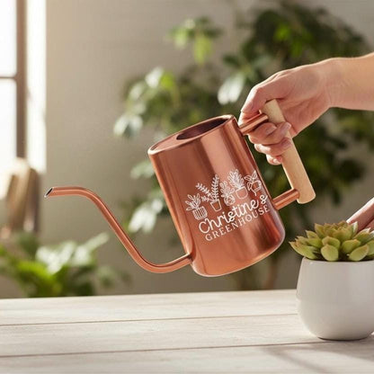 Personalized Watering Can with House Plants and Customizable Name or Word Design