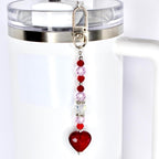 Red Heart Straw Charm or Bag Charm