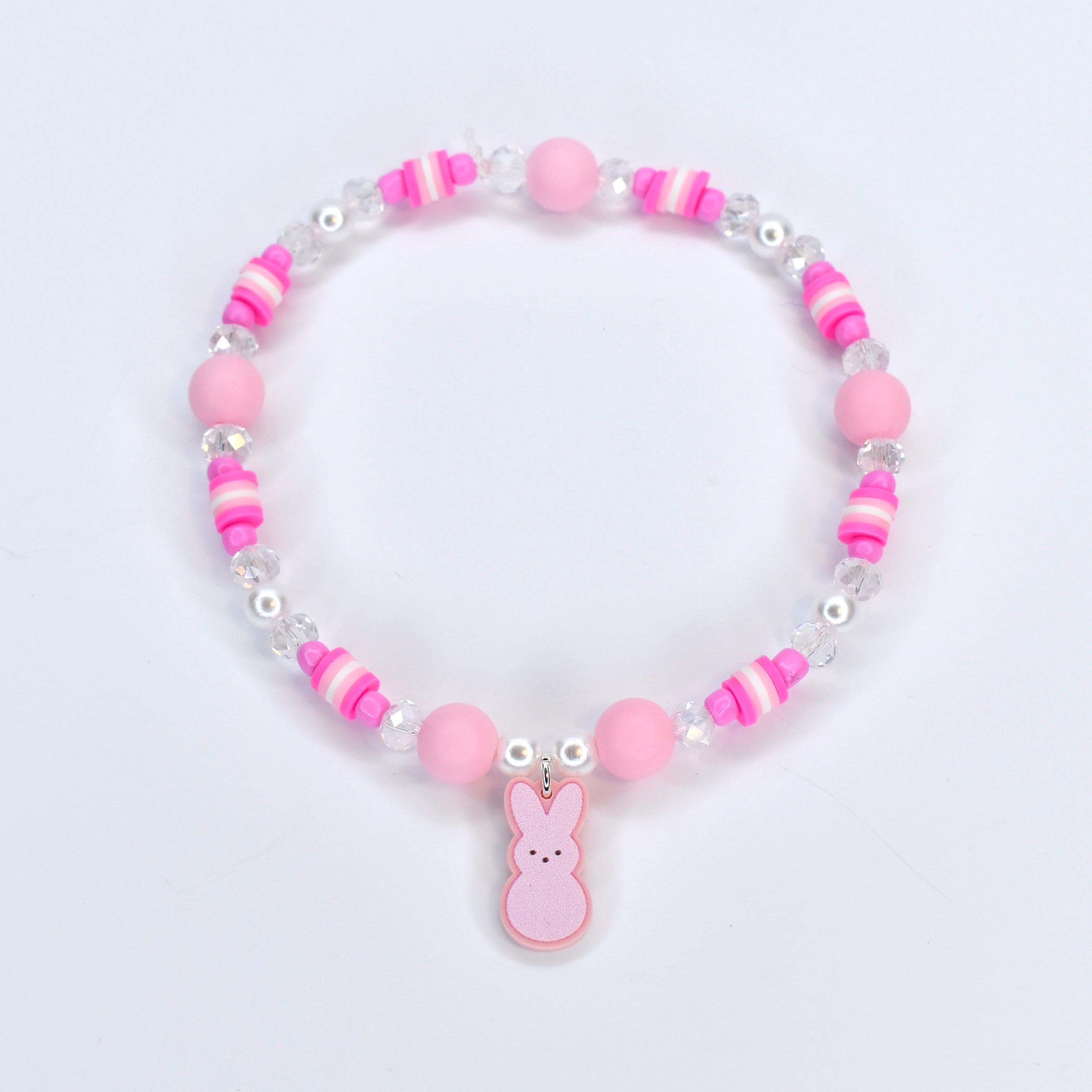 PEEPS Bunny Charm Bracelet – Pastel Easter Bead Bracelet