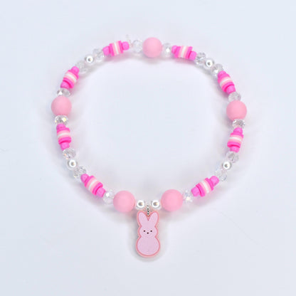 PEEPS Bunny Charm Bracelet – Pastel Easter Bead Bracelet