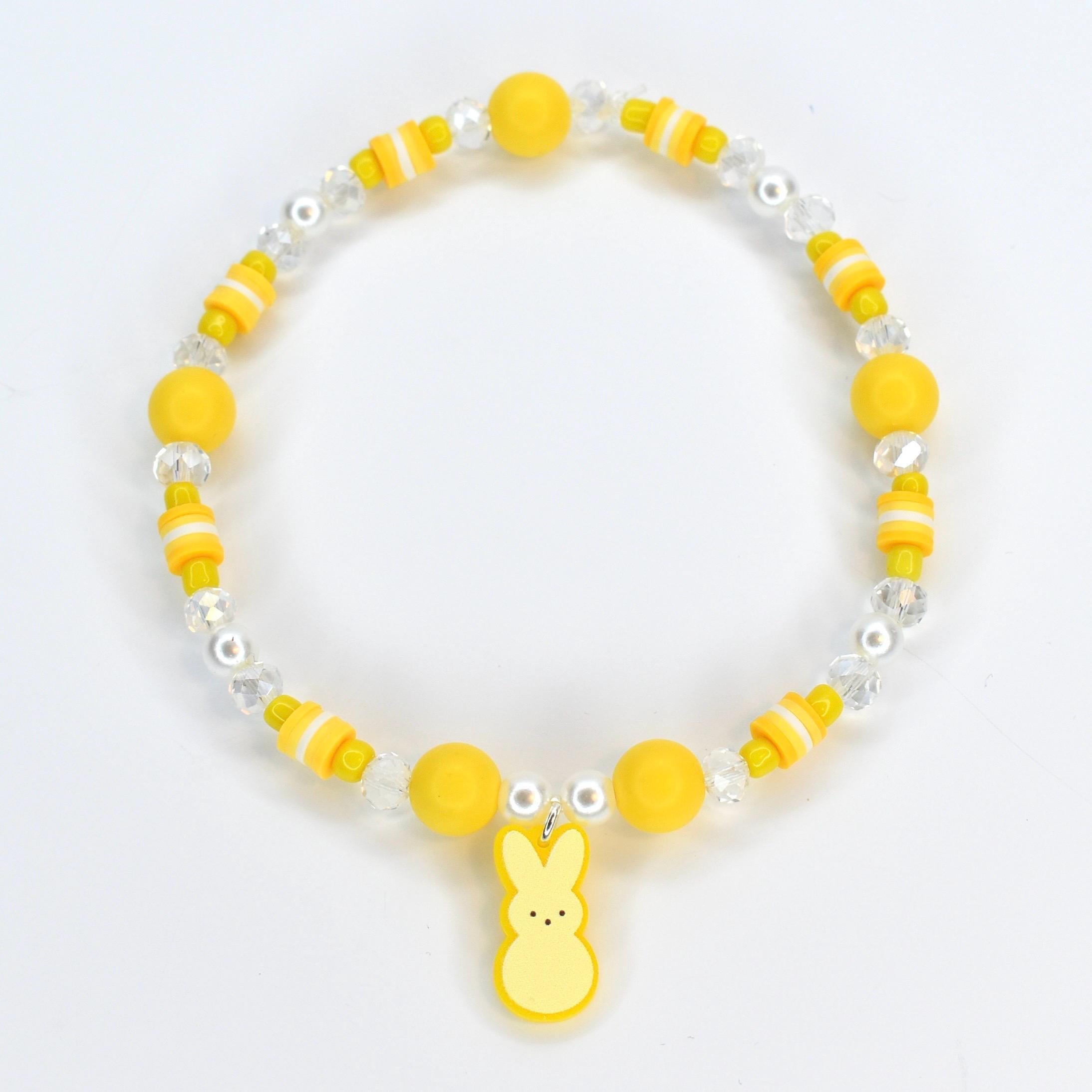 PEEPS Bunny Charm Bracelet – Pastel Easter Bead Bracelet