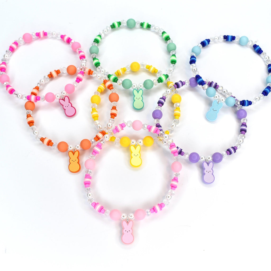 PEEPS Bunny Charm Bracelet – Pastel Easter Bead Bracelet