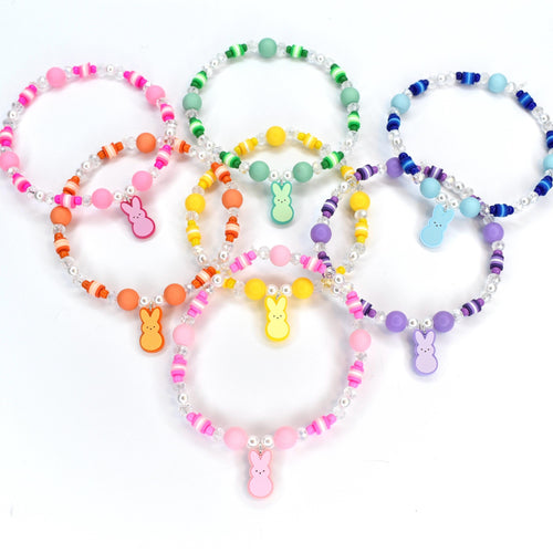 PEEPS Bunny Charm Bracelet – Pastel Easter Bead Bracelet