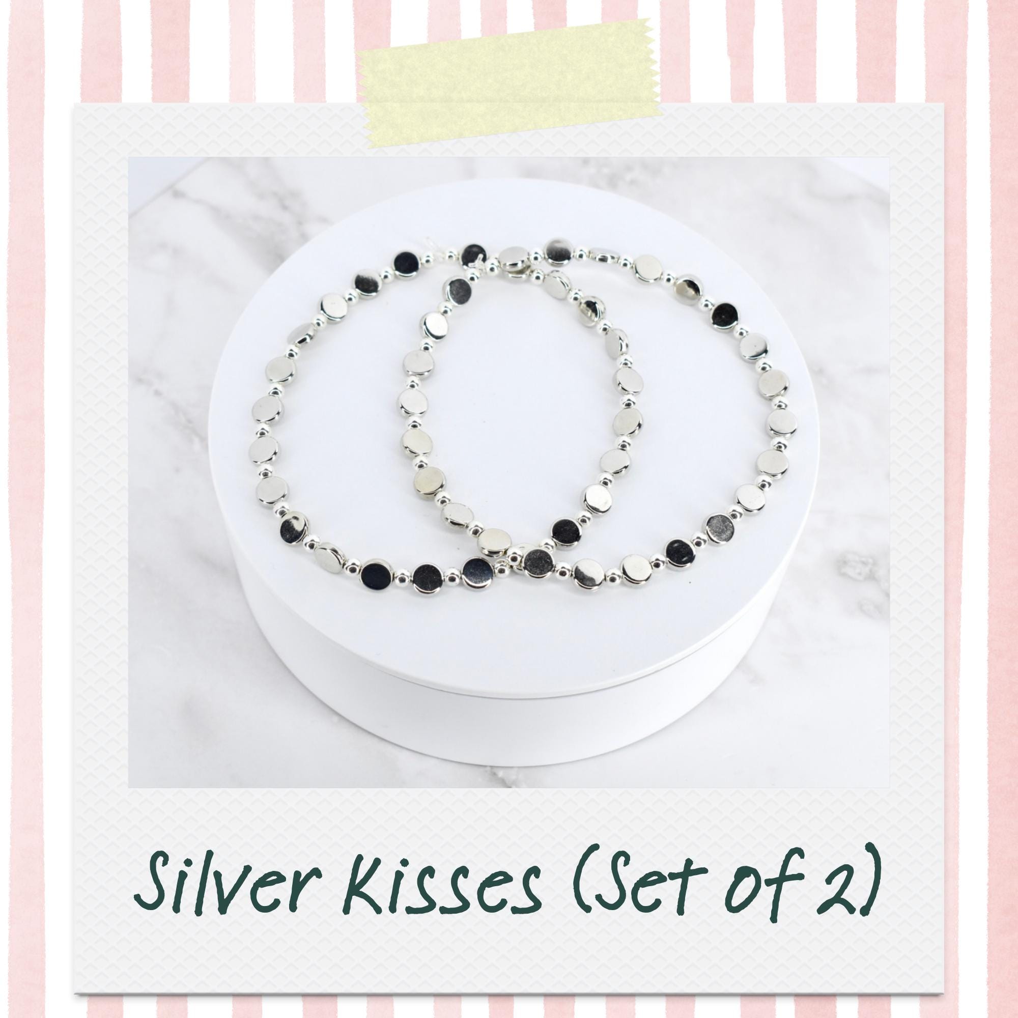 Heart Charm Bracelet Collection: Sparkling Pink and Silver Beaded Bracelets