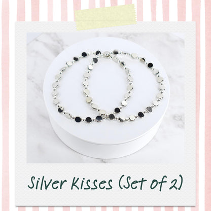 Heart Charm Bracelet Collection: Sparkling Pink and Silver Beaded Bracelets