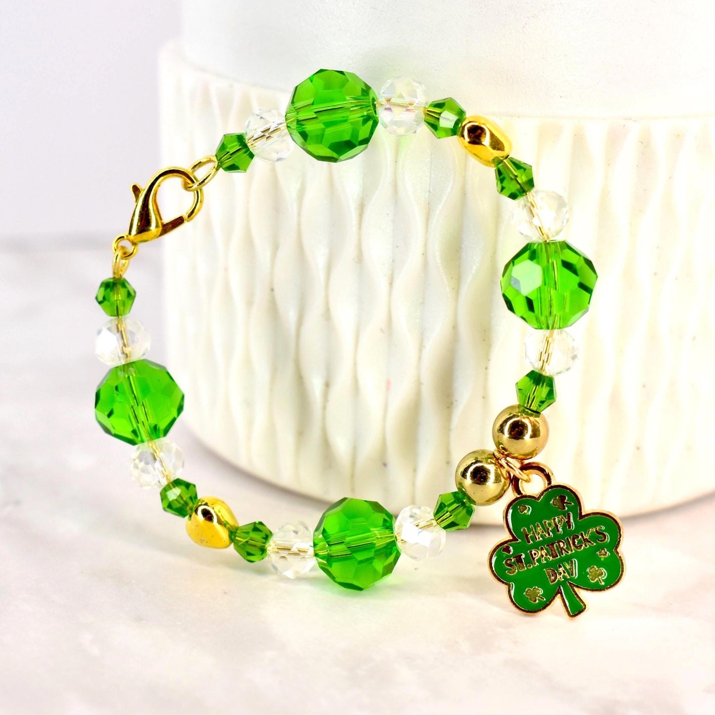 St. Patrick's Day Tumbler Handle Charm Bracelet