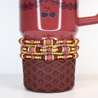 Red Velvet Cake Bracelet Collection: Crimson, Pink and Gold Bracelets