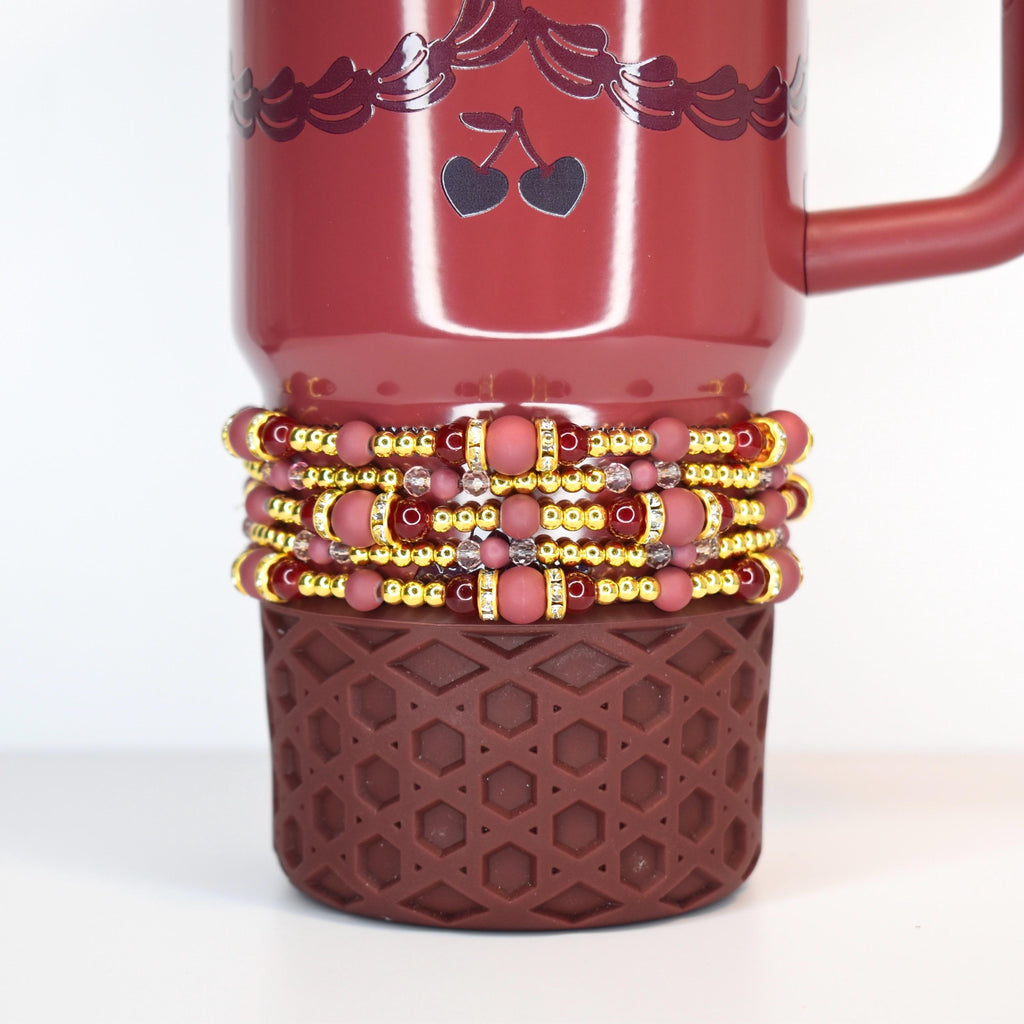 Red Velvet Cake Bracelet Collection: Crimson, Pink and Gold Bracelets
