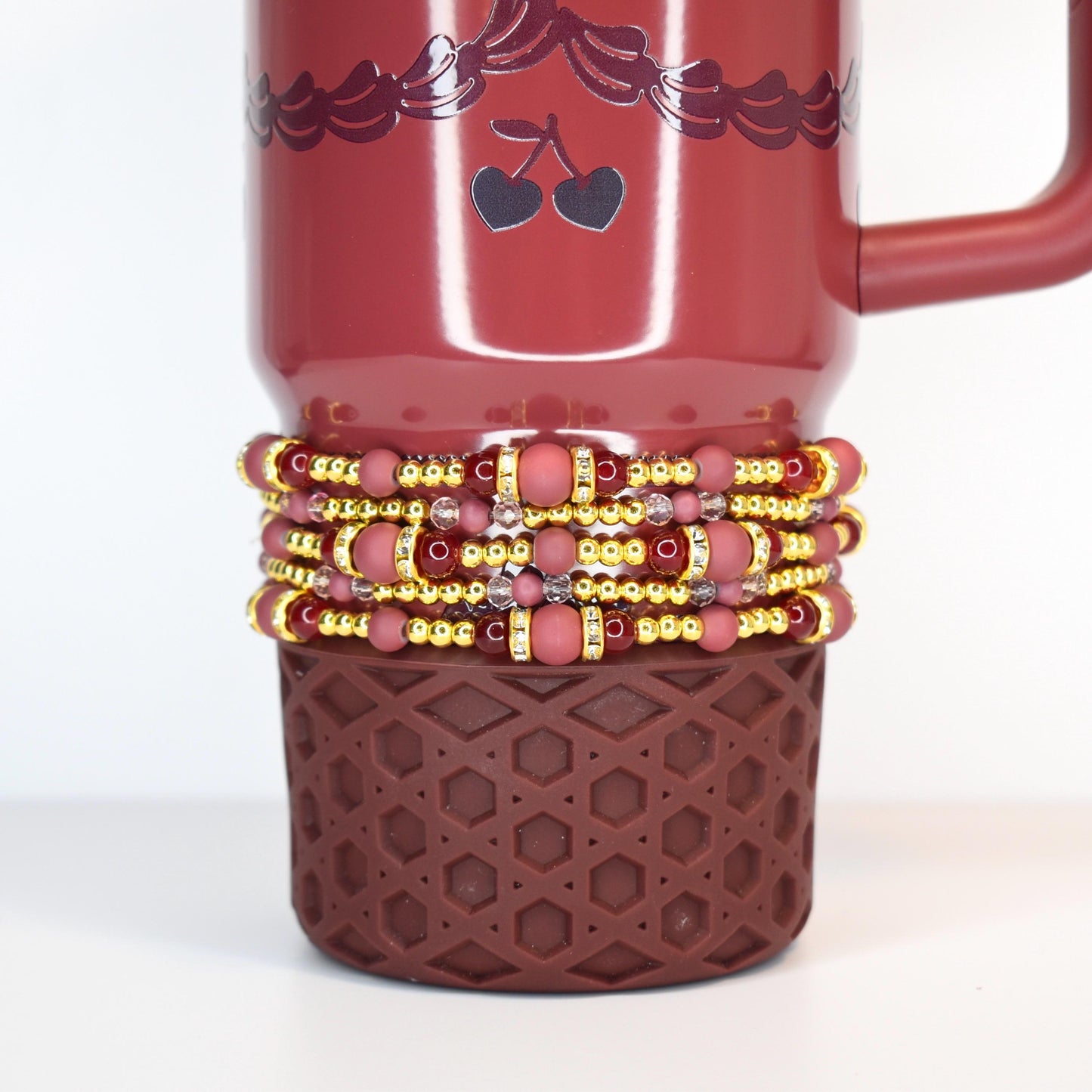Red Velvet Cake Bracelet Collection: Crimson, Pink and Gold Bracelets
