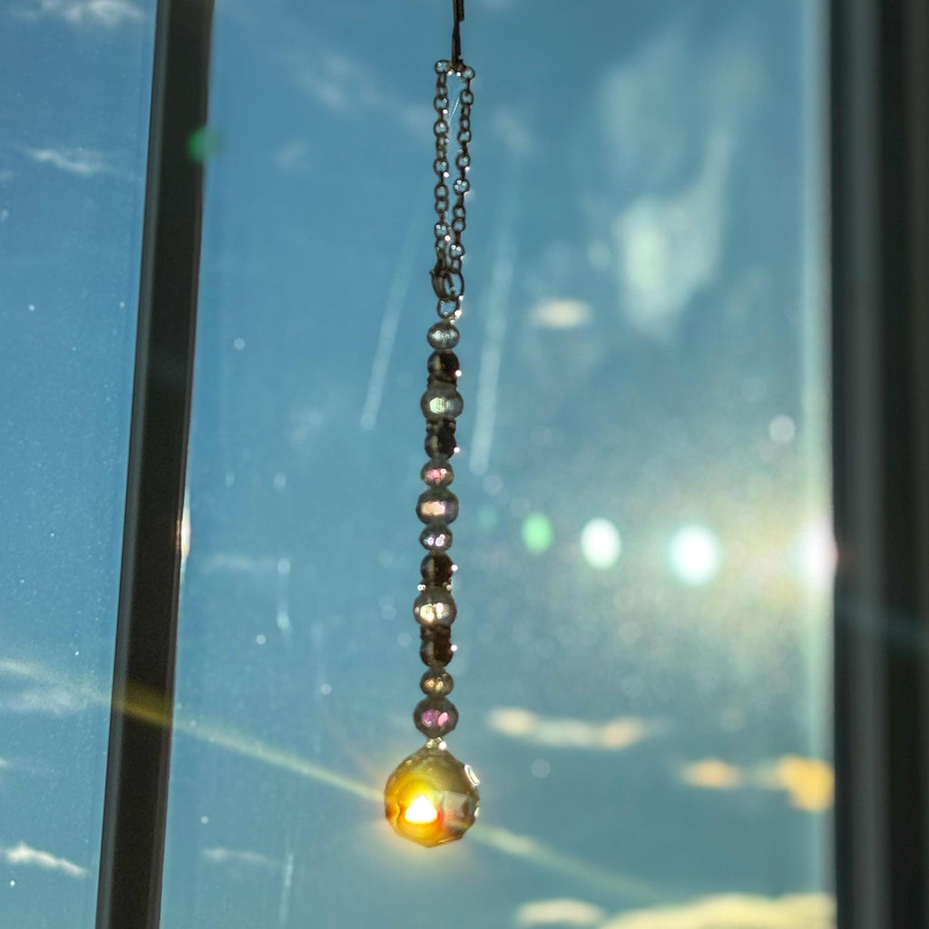 Crystal Prism Suncatcher Handmade Window or Rearview Mirror Hanging Charm