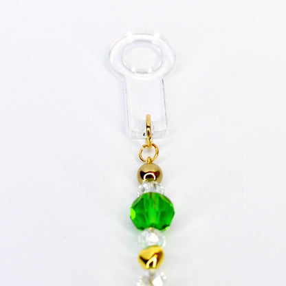 Saint Patrick's Day Tumbler Straw Charm: Green, Crystal and Gold Faceted Glass Bead Charm