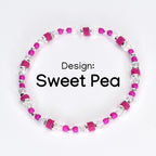 Soft Orchid Bracelet Collection: Magenta, Pink and Crystal Beaded Bracelets with Silver Accents