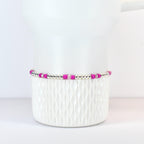 Soft Orchid Bracelet Collection: Magenta, Pink and Crystal Beaded Bracelets with Silver Accents