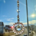 Crystal Halo Prism Suncatcher Handmade Car Rearview Mirror or Window Hanging Charm