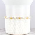 Blush Beaded Bracelet with Crystal and Gold Accents
