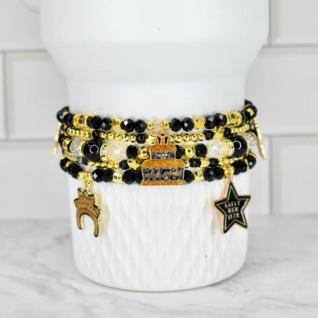 Happy New Year Black Honey Bracelet Collection - 5 Piece Set or Individual Bracelets