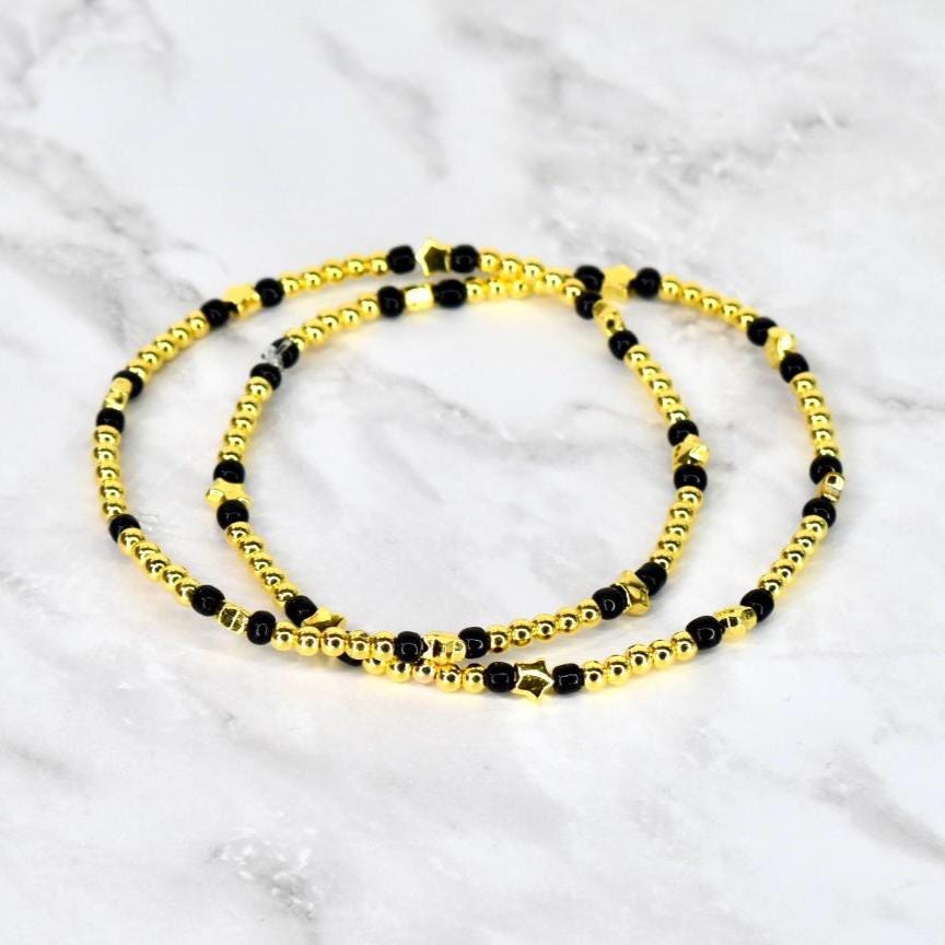 Happy New Year Black Honey Bracelet Collection - 5 Piece Set or Individual Bracelets