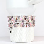 Plum and Pink Bracelet Collection with Crystal and Silver Accents