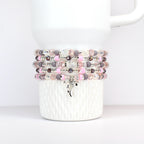 Plum and Pink Bracelet Collection with Crystal and Silver Accents