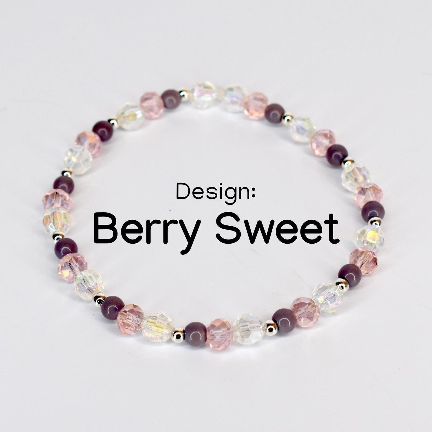 Plum and Pink Bracelet Collection with Crystal and Silver Accents