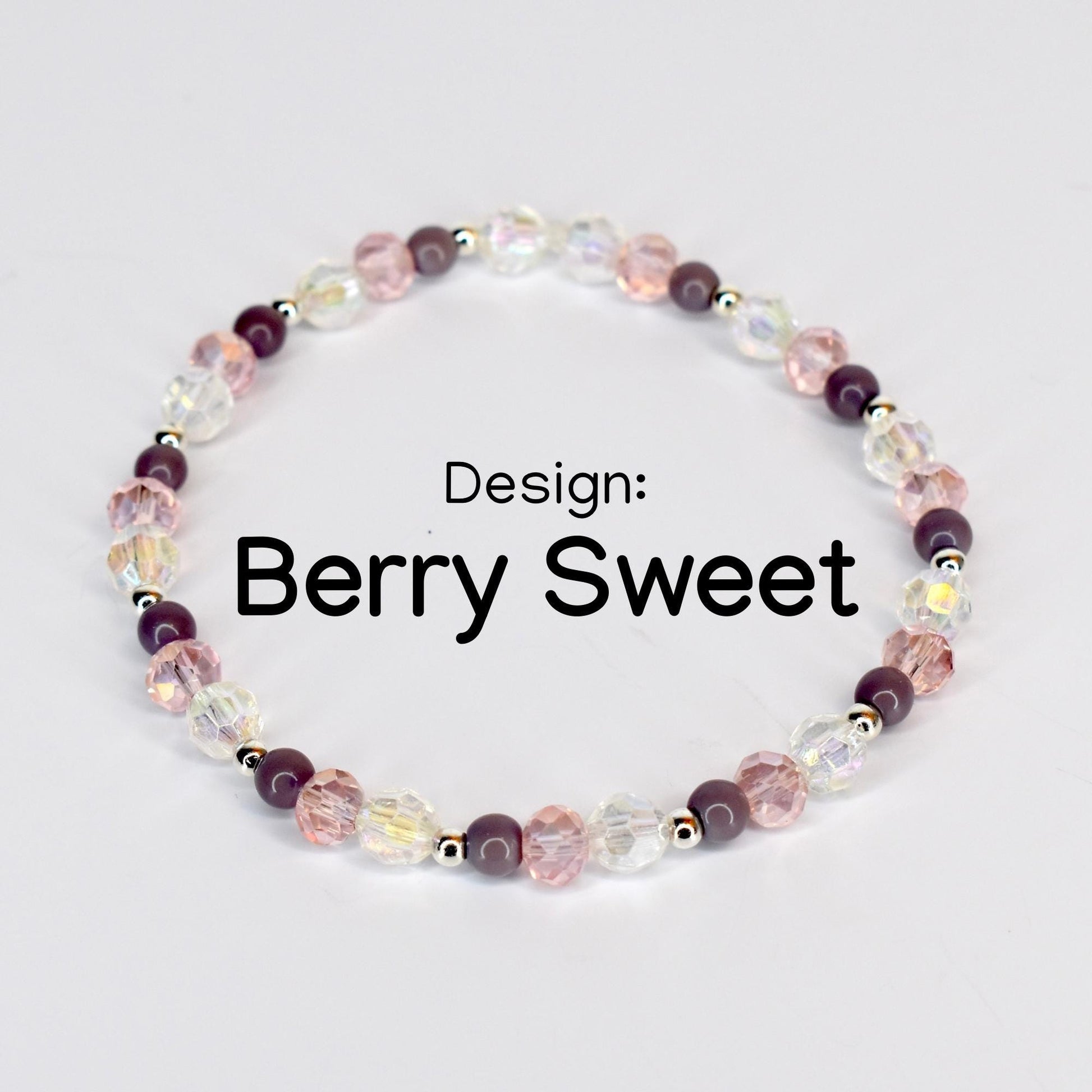 Plum and Pink Bracelet Collection with Crystal and Silver Accents
