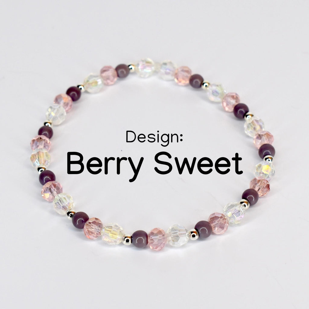 Plum and Pink Bracelet Collection with Crystal and Silver Accents
