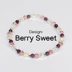 Plum and Pink Bracelet Collection with Crystal and Silver Accents