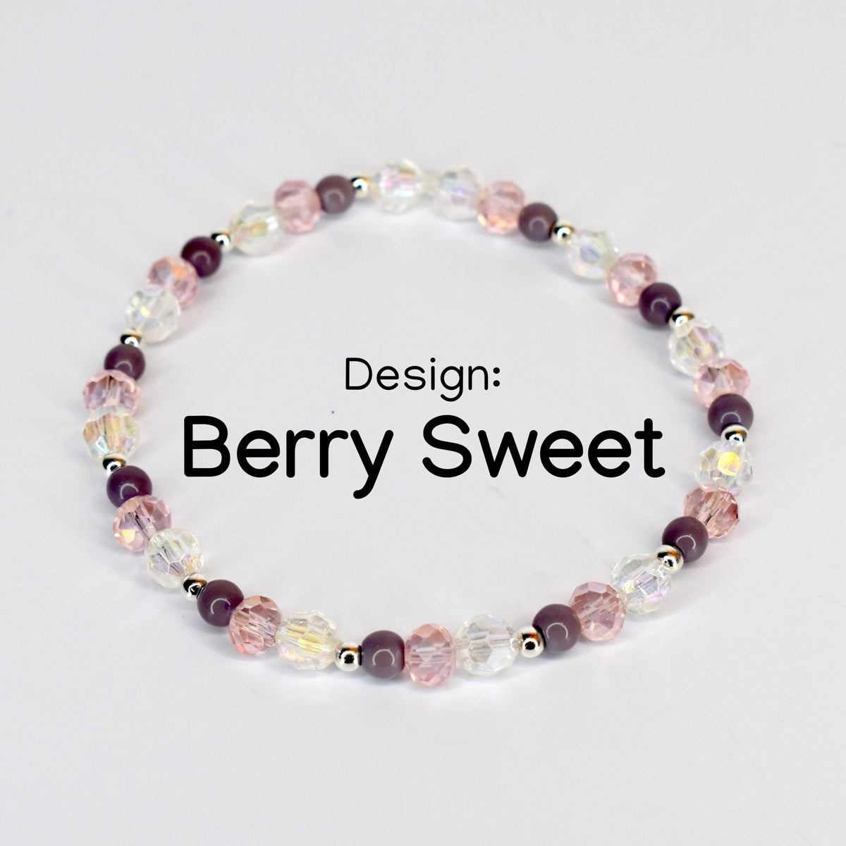 Plum and Pink Bracelet Collection with Crystal and Silver Accents