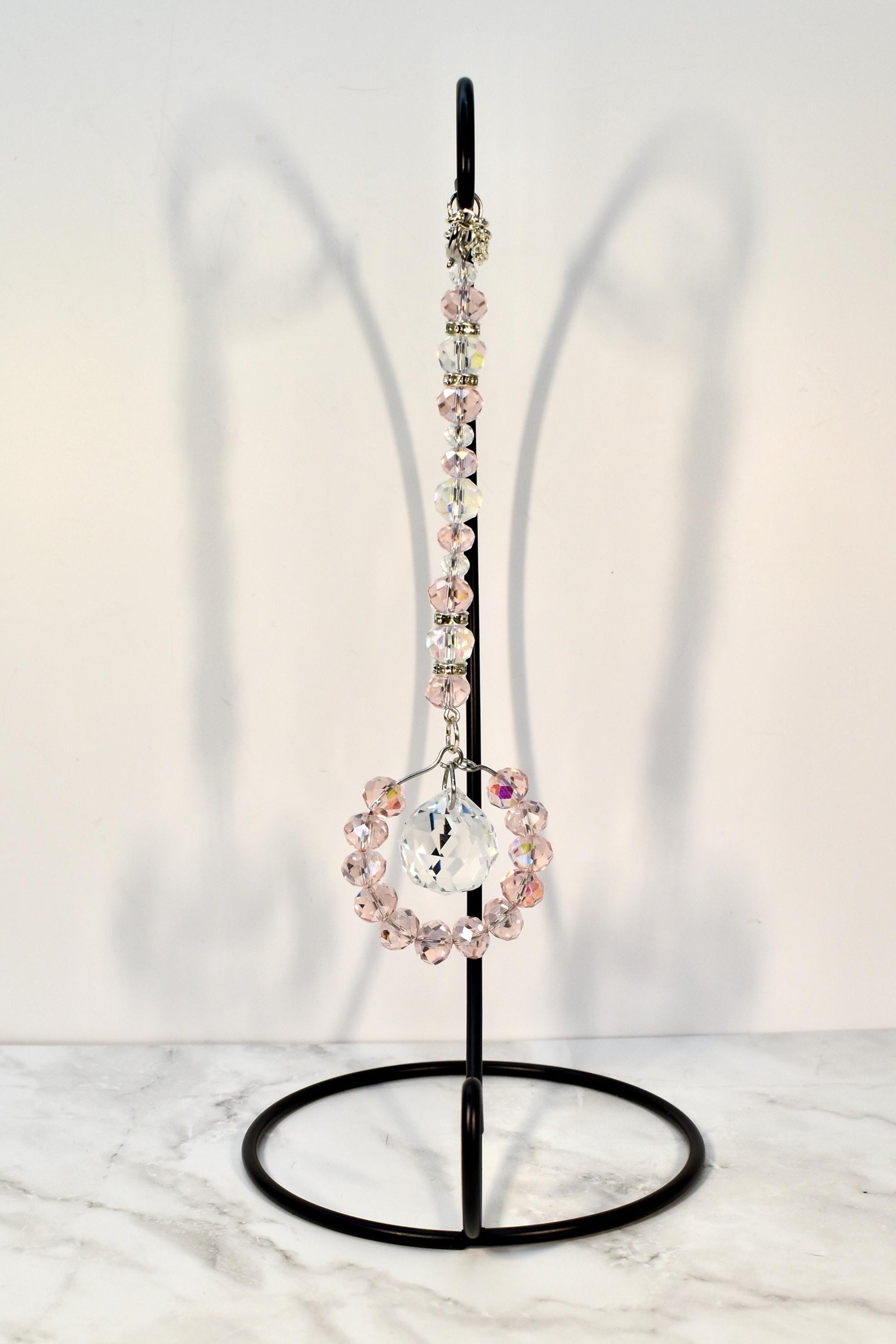 Crystal Halo Prism Suncatcher Handmade Window or Rearview Mirror Hanging Charm