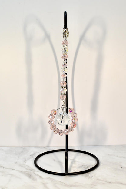 Crystal Halo Prism Suncatcher Handmade Window or Rearview Mirror Hanging Charm
