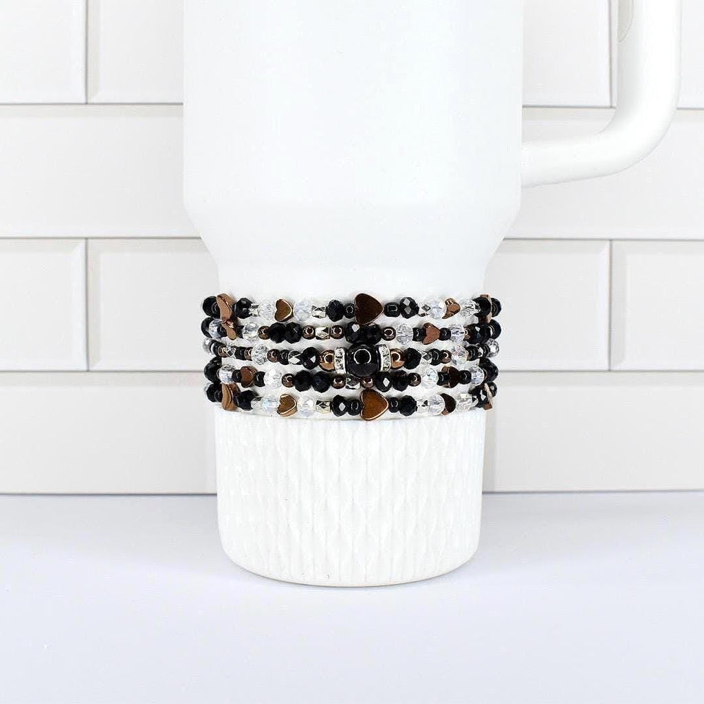 Maple Glow Bracelet Collection - Bronze Black and Silver Stackable Bracelets