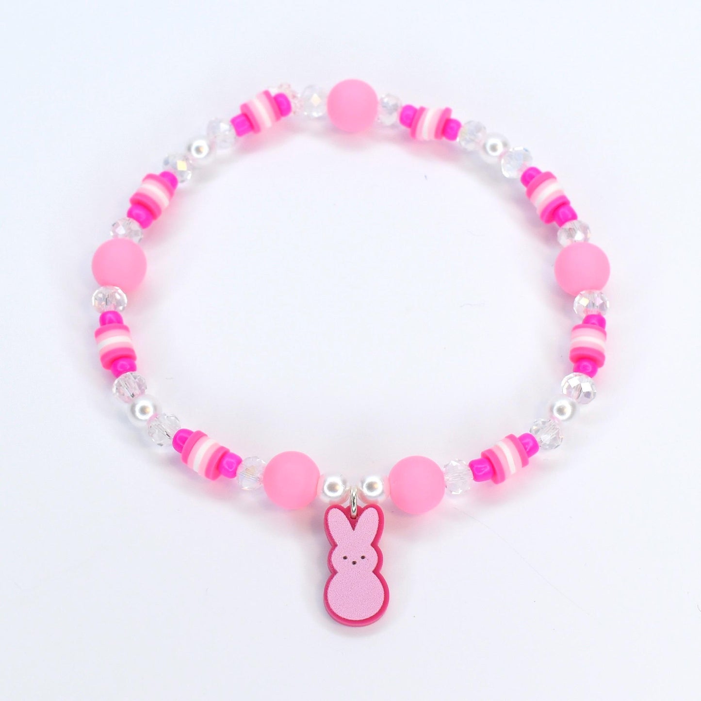 PEEPS Bunny Charm Bracelet – Pastel Easter Bead Bracelet