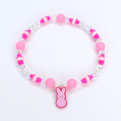 PEEPS Bunny Charm Bracelet – Pastel Easter Bead Bracelet