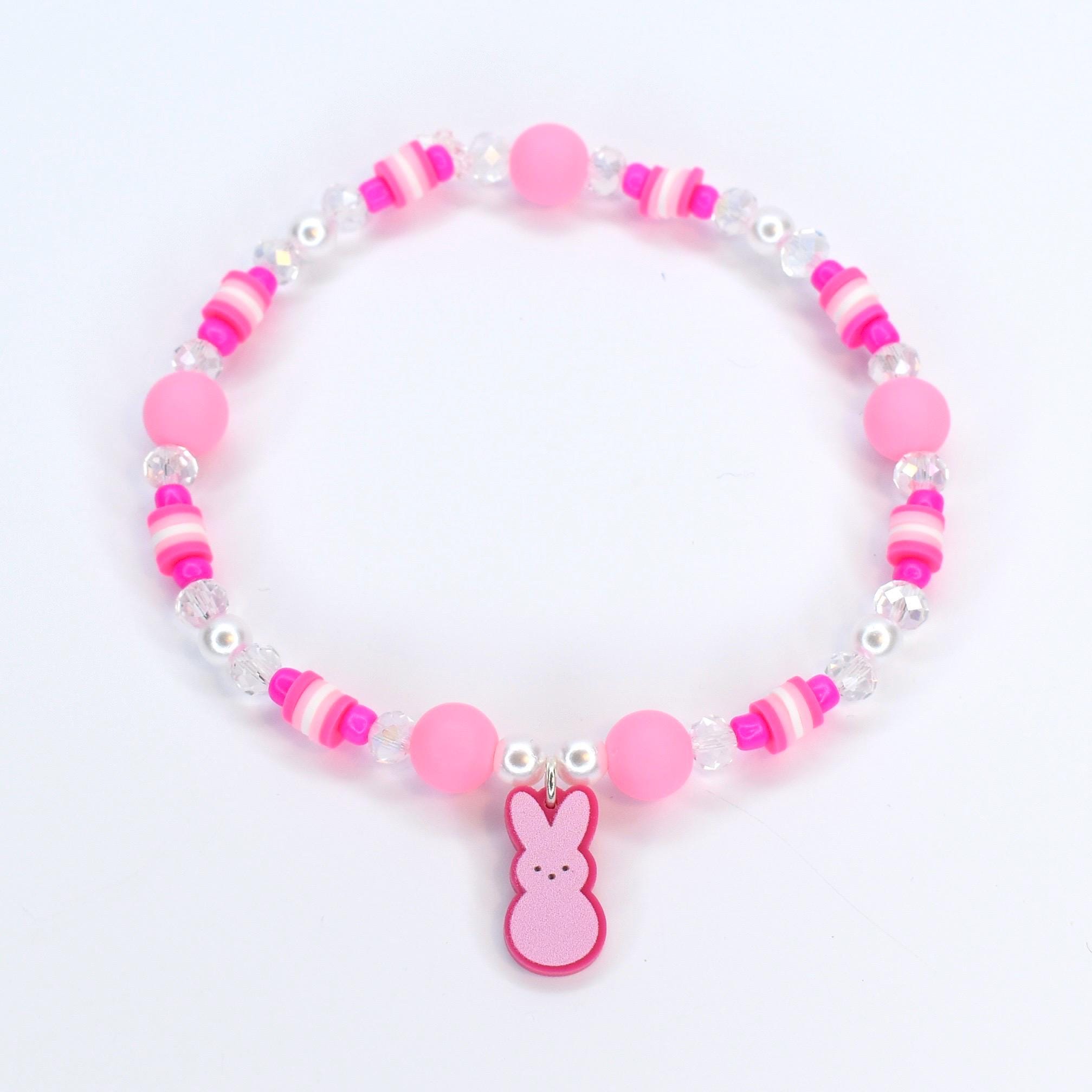 PEEPS Bunny Charm Bracelet – Pastel Easter Bead Bracelet
