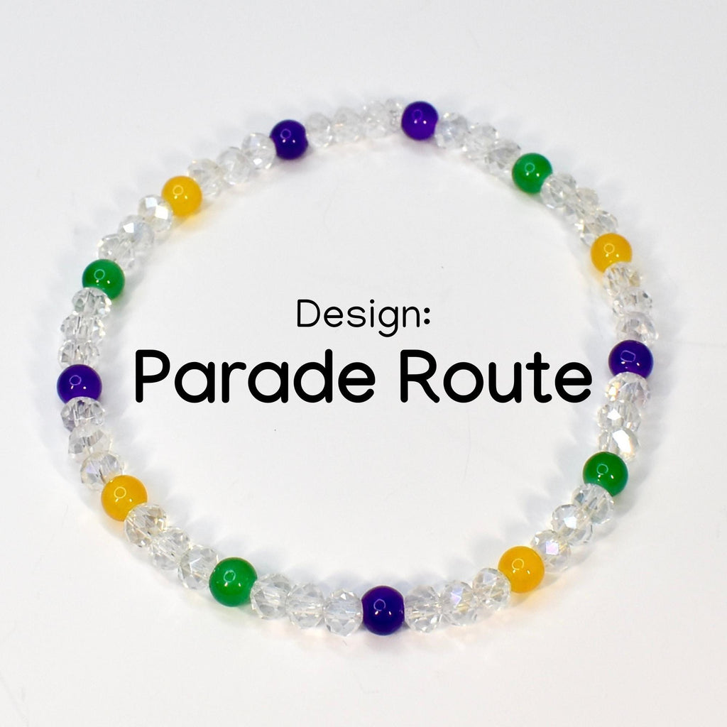Mardi Gras Bracelet Collection | Purple, Green & Gold Beaded Jewelry