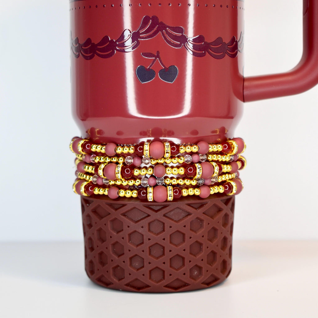 Red Velvet Cake Bracelet Collection: Crimson, Pink and Gold Bracelets