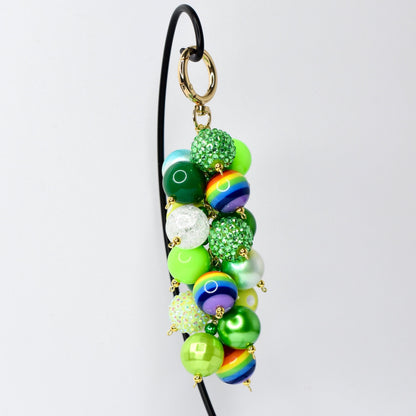 Saint Patrick's Day Beaded Bag Charm: Green Beaded Purse Accessory
