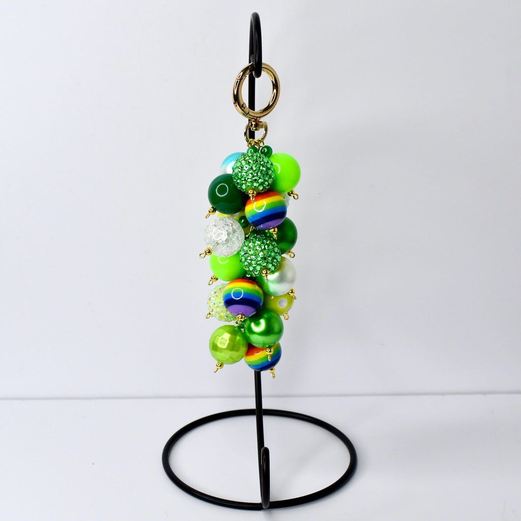 Saint Patrick's Day Beaded Bag Charm: Green Beaded Purse Accessory