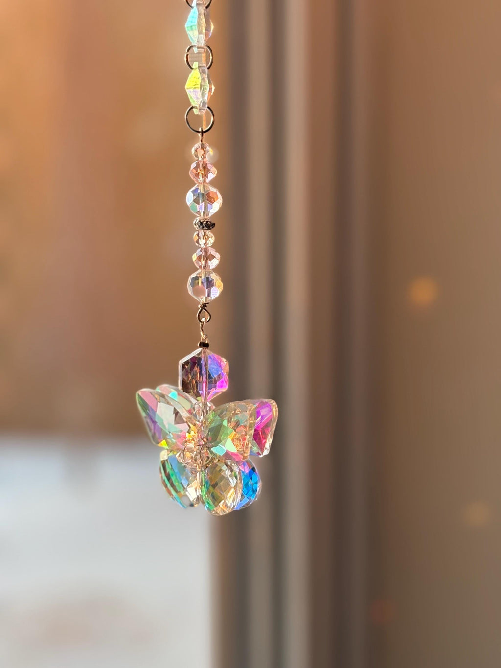 Perfect Gift Idea Butterfly Suncatcher Crystal Rainbow Maker Beautiful Home Decoration Window Hanging Accessory Car Mirror Charm Magical Light Catcher Sparkling Prism Effect Creates Colorful Reflections Whimsical Design Nature Inspired