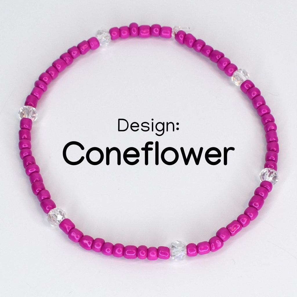 Soft Orchid Bracelet Collection: Magenta, Pink and Crystal Beaded Bracelets with Silver Accents