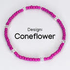 Soft Orchid Bracelet Collection: Magenta, Pink and Crystal Beaded Bracelets with Silver Accents