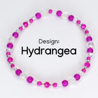 Soft Orchid Bracelet Collection: Magenta, Pink and Crystal Beaded Bracelets with Silver Accents