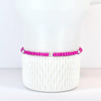 Soft Orchid Bracelet Collection: Magenta, Pink and Crystal Beaded Bracelets with Silver Accents