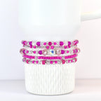 Soft Orchid Bracelet Collection: Magenta, Pink and Crystal Beaded Bracelets with Silver Accents