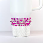 Soft Orchid Bracelet Collection: Magenta, Pink and Crystal Beaded Bracelets with Silver Accents
