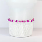 Soft Orchid Bracelet Collection: Magenta, Pink and Crystal Beaded Bracelets with Silver Accents