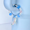 Cinderella Slipper Tumbler Handle Bracelet: Crystal and Iridescent Shoe Handle Charm