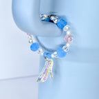 Cinderella Slipper Tumbler Handle Bracelet: Crystal and Iridescent Shoe Handle Charm