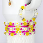 Yellow Pink Daisy Flower Bracelets