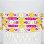 Yellow Pink Daisy Flower Bracelets